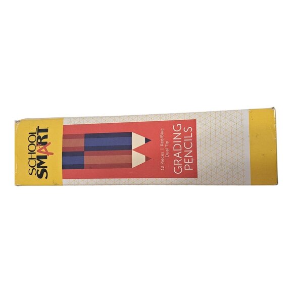 School Smart Red/Blue Grading Pencils Dual Tip 12 Pack Teacher Supplies Office - Picture 8 of 8